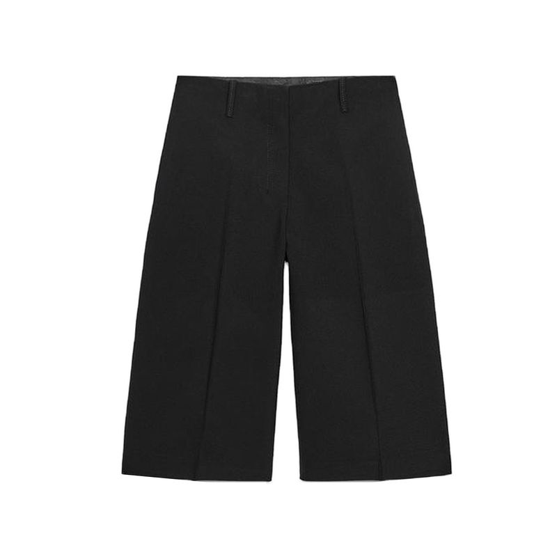 

Autumn Women clothes Minimalist Style Loose Straight Wide-Leg Pants Mid-Waist Long Casual Shorts 8711570 Black L