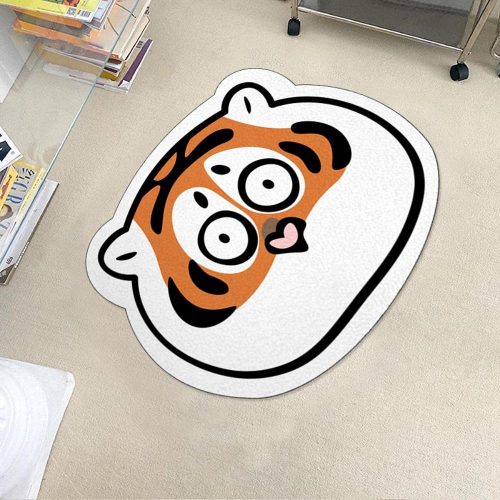 Thick Furry Carpets Cartoon Entrance Mat Toilet Mat Tiger Carpet Living Room