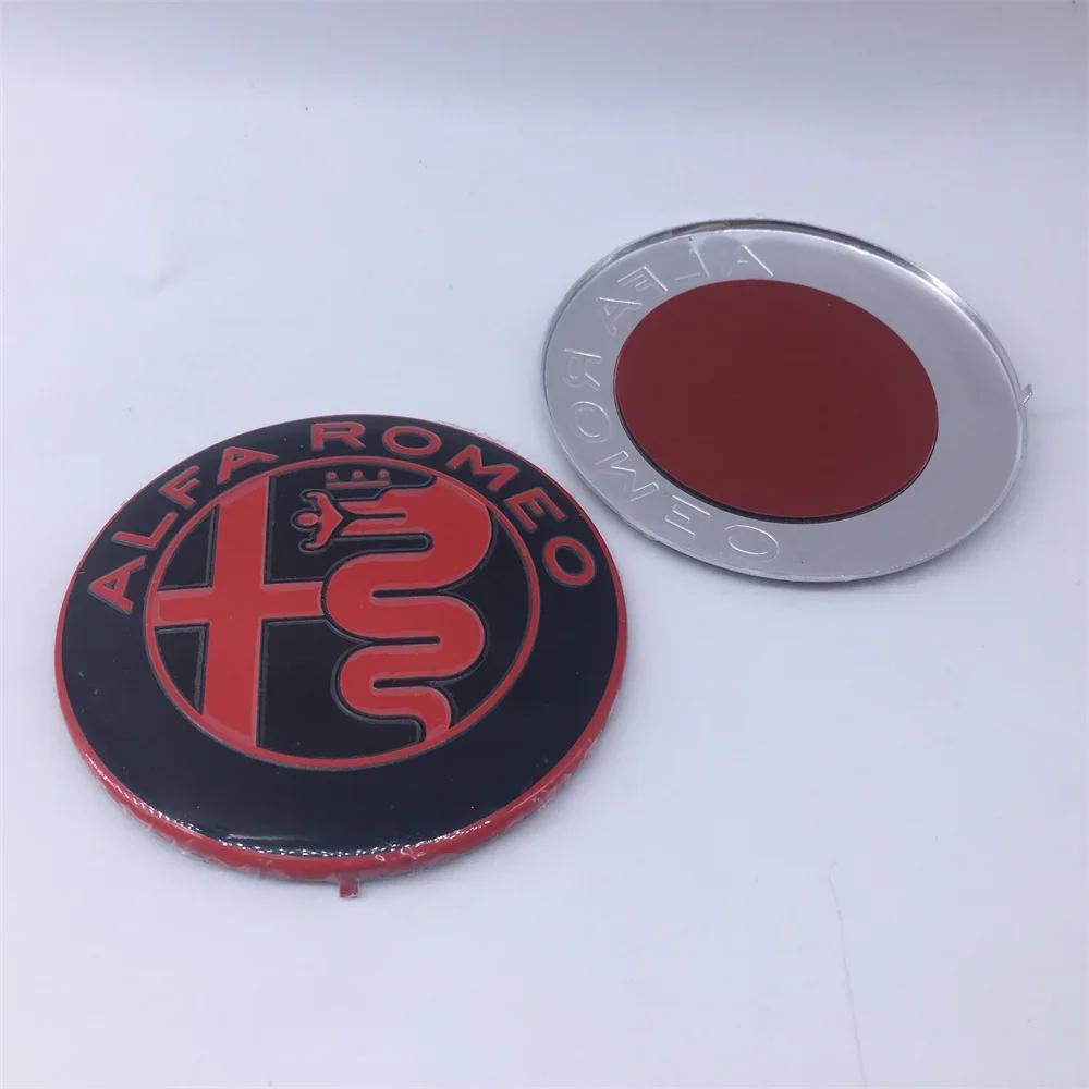 Car Stickers For Alfa Romeo For Alfa Romeo 147 159 74mm Car Front Grill Emblem Giulietta GT Covers Cent New black/Gold/Black Sil