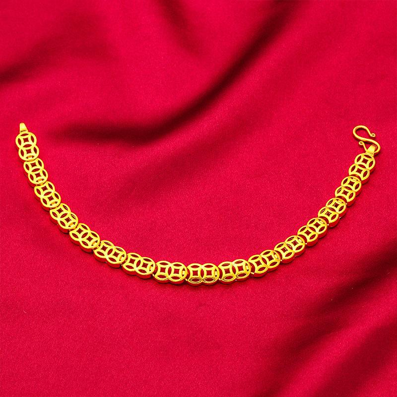 Sand Gold Women's Bracelet Sandblasting Sand Gold Bracelet Hand String Coin Bracelet