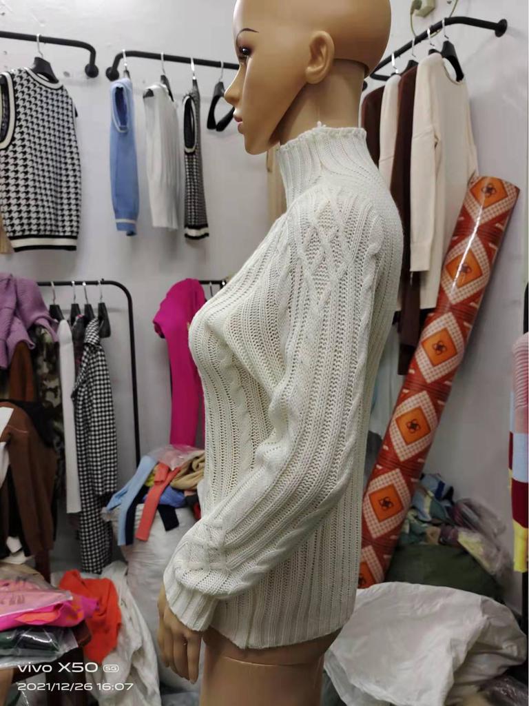 Pulover subțire cu gât înalt pentru femei 2024 - Top de modă toamnă/iarnă