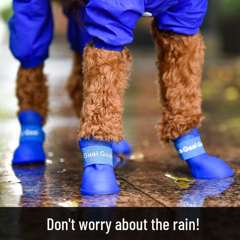 Waterproof Non-slip Pet Rain Boots for Dogs and Cats - Soft Silicone Outdoor Shoe Covers
