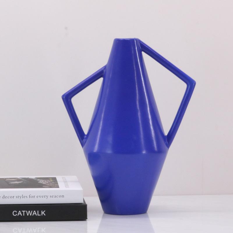 Nordic Creative Morandi Hand In Hand Vase Double Handle Vase Ornaments Home Model Room Ins Style Flower Arrangement Device