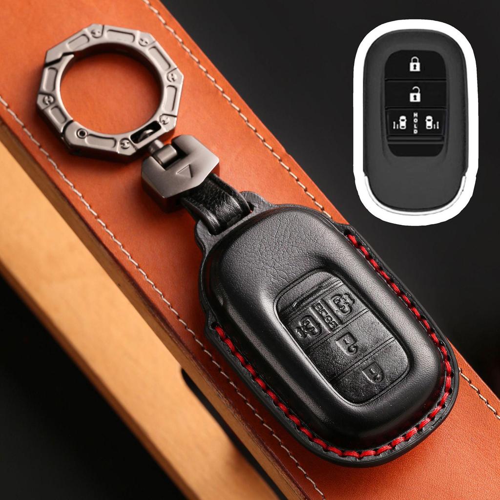 2024 Honda Odyssey & Elysion Key Cover: Genuine Leather Remote Control Case with Buckle.