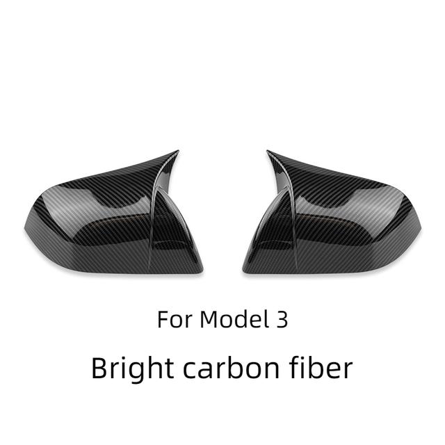Carbon Fiber Rear View Mirror Car For Tesla Model 3 Y Bright/MatteDecorative Shell Exterior Accessories 2023 Car Rearview Cover