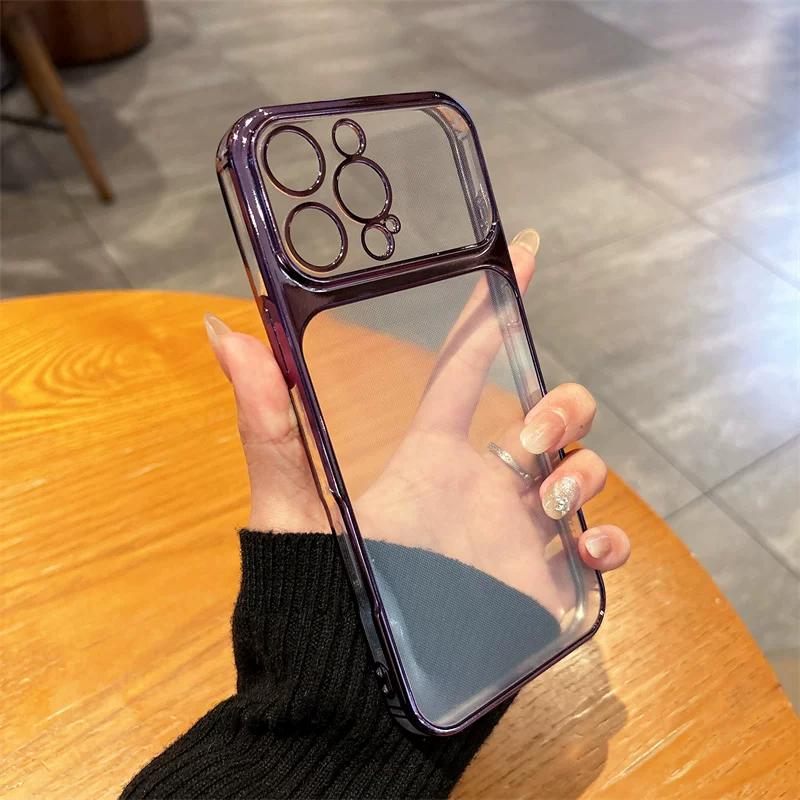 Luxury Electroplated Frame Clear Phone Case for realme Note 80 70 60x 60 50 4G Shockproof Cover