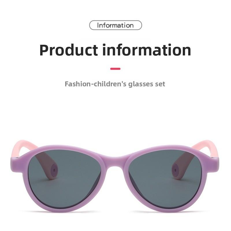 Cute Silicone Polarized Children's Sunglasses High Quality Tpee Baby Sunglasses Trendy Fashion Large Frame Sunglasses