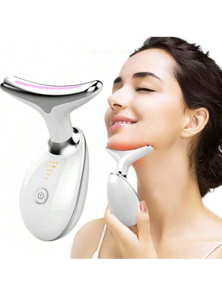 Neck Facial Lifting Device EMS Microcurrent LED Photon Therapy Vibration Face Massager Anti Wrinkles Tightening Skin Care Tools