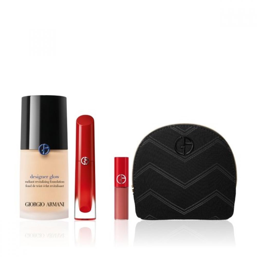 Armani Beauty Limited Designer Glow Foundation   New Lip Maestro Magnet Set No. 1/No. 161 Magnet Beige [BEST]