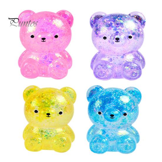 

4/8 шт. Игрушки-медведи-сжиматели, мини-фигурки медведей с блестками, игрушка-мяч для пальцев, сенсорная игрушка для снятия стресса для детей и взрослых 4pcs