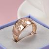 Luxury  Rose Gold Ethnic Bride Wedding Ring Natural Zircon Weaving Patterned Queen Crown Ring For Women Vintage Jewelry