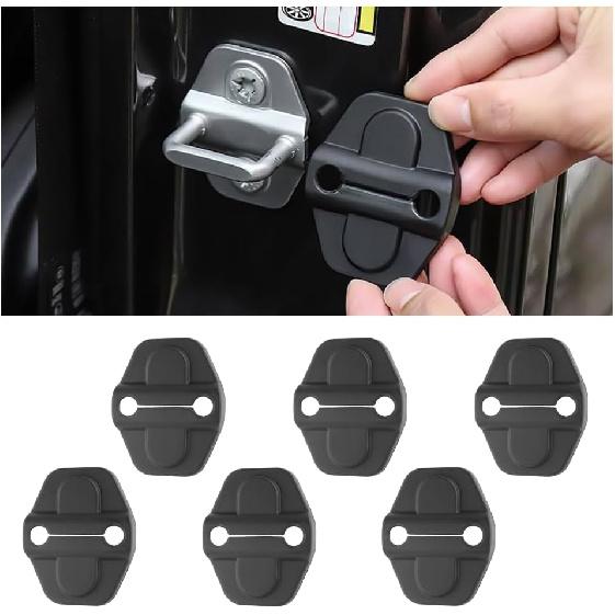 

6PCS Car Door Lock Cover+2PCS Screw Protector Covers Kit,Cars Door Latch Cover Compatible with 2018-2025 Jeep Wrangler JLU JL 4XE Unlimited & 6PCS
