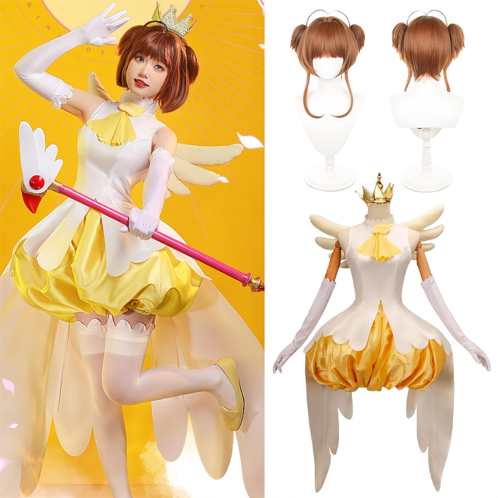 

Cardcaptor Sakura Сакура Киномото Косплей Cardcaptor Sakura CCS Желтый Боевой Костюм Волшебная Девочка Желтый Киномото Боевой Размер [NOKIJP] Косплей, Костюм,