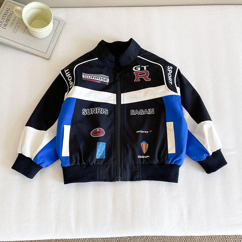 

Xianao 2025 Autumn Boys Stylish Biker Jacket - British Style Baseball Uniform 90 cm чёрный