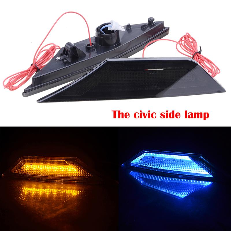 Rhyming 2pcs LED Dynamic Turn Signal Side Marker Light For Honda Civic 10th Gen Sedan Coupe Hatchback Repeater Indicator