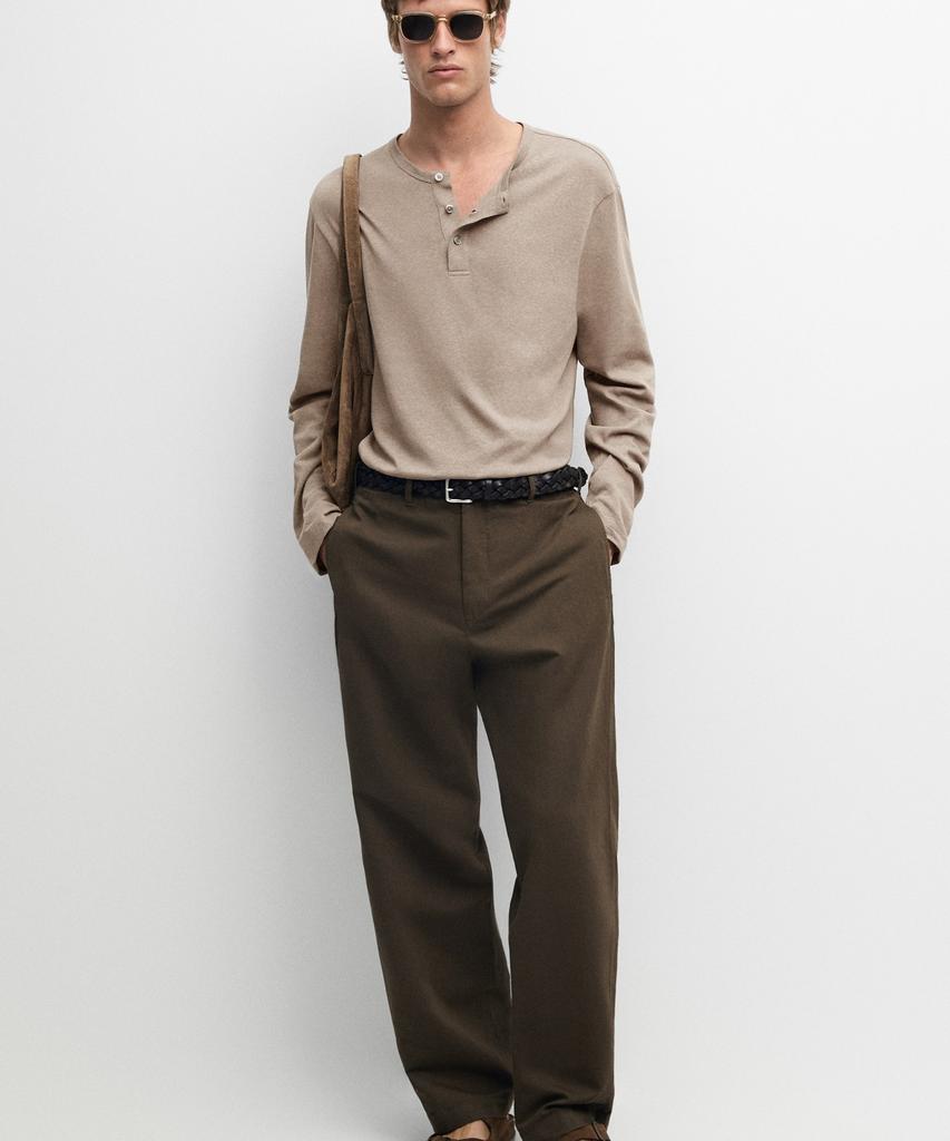 Masimodutti Linen Cotton Straight Fit Pants