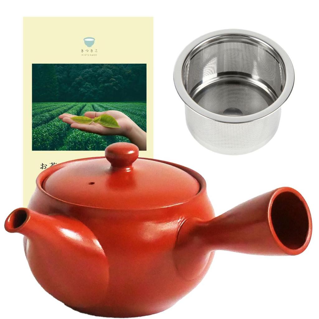 [Easy To Clean] Kitusako Tokoname-yaki Nobumori Teapot 300ml, Mellow-tasting Teapot, Deep-steaming Teapot, Made In Japan (Red Clay)