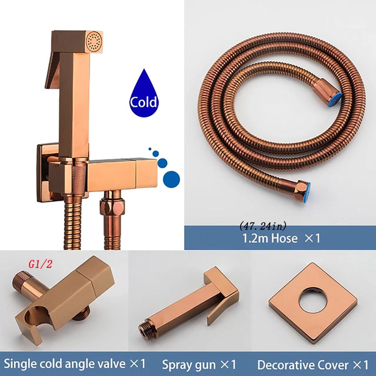 

ULA латунный смеситель для биде из розового золота, одиночный кран для холодной воды, ручной душевой набор для биде, распылитель Shattaf, гигиенический душ розового золота