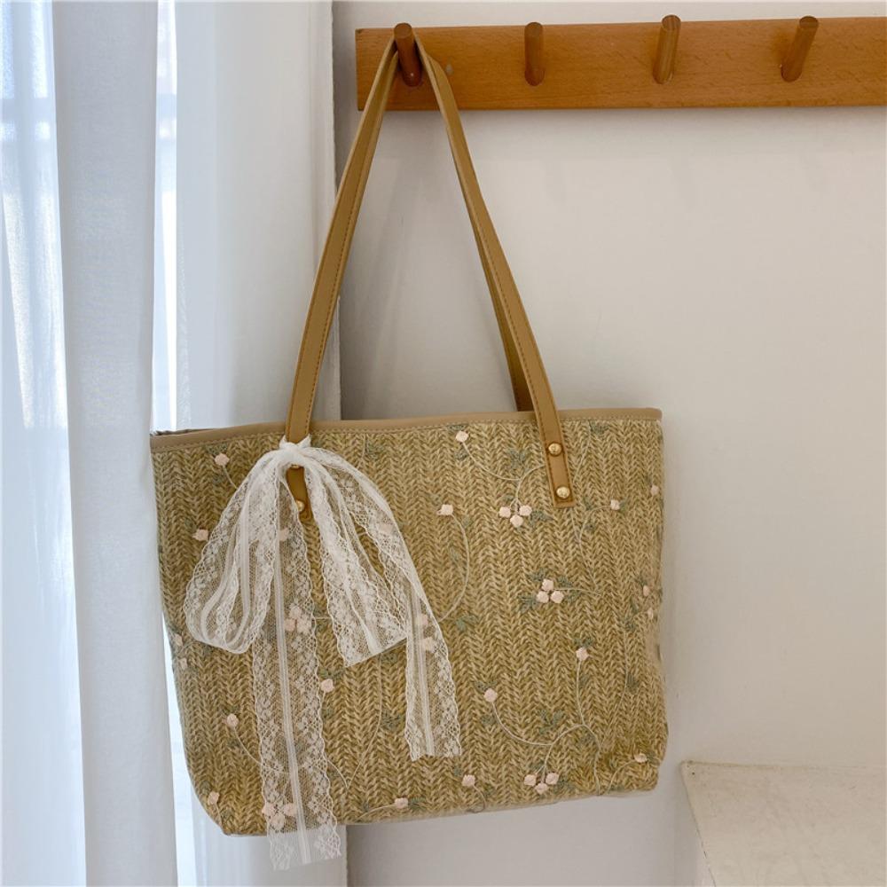 

Large Capacity Beach Bag Handmade Shopping Bag Single Shoulder Tote Bag Beach хаки