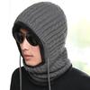 Fleece Thickened Women's Scarf One-piece Hat Trendy Men's Warm Wool Hat Winter Outdoor Cycling Knitted Hat