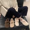 Retro Gentle Plush and Fluffy Shoes for Women's 2025 Autumn and Winter New Cute with Skirt Cotton Shoes One Pedal Doudou Shoes