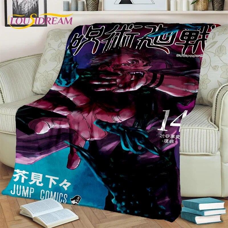 Anime Jujutsu Kaisen Itadori Yuji 3D Blanket,Soft Throw Blanket for Home Bedroom Bed Sofa Picnic Travel Office Cover Blanket Kid