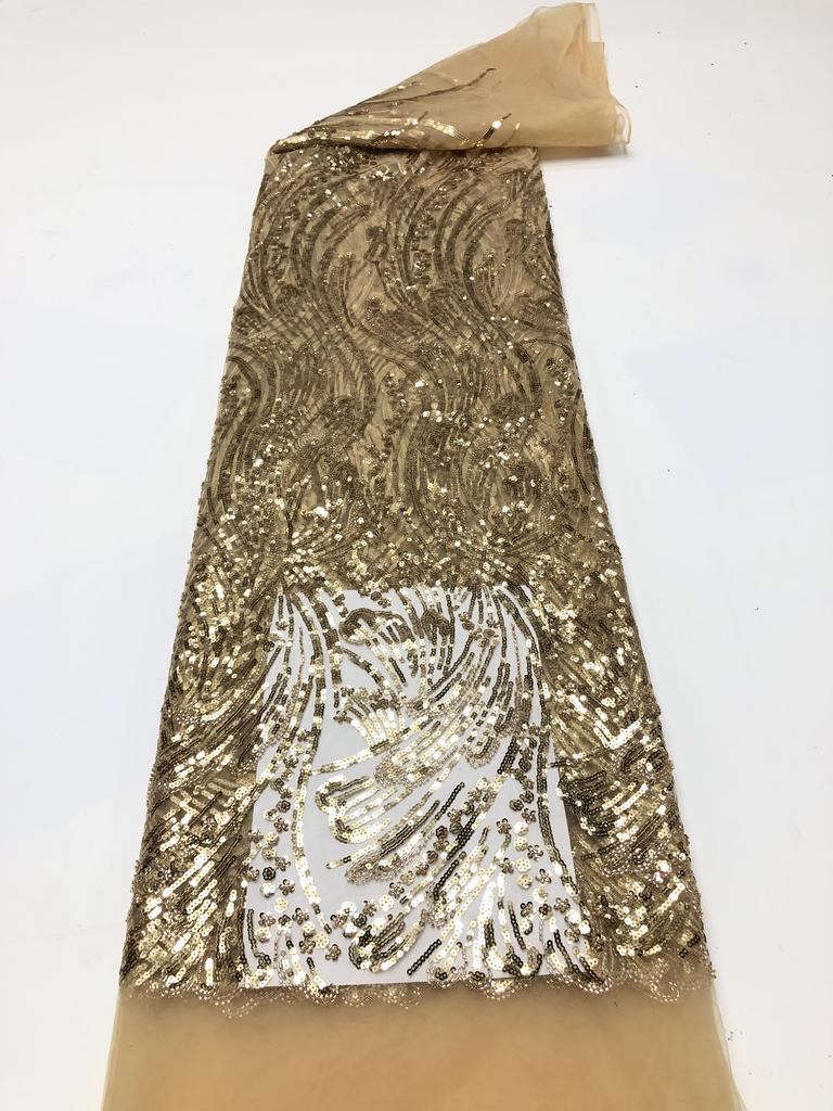 African Lace Fabric Sequins Embroidery Nigerian Bridal 2025 High Quality French Tulle Lace Fabric For Wedding Dress Women Sewing