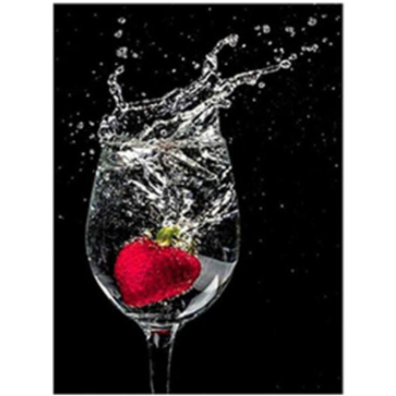 

5D DIY Алмазная картина Бокал для вина Искусство Алмазная вышивка Набор для вышивки крестом Полный горный хрусталь Мозаика Домашний декор Square 30x40cm