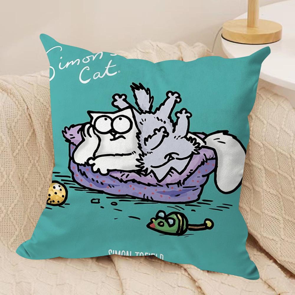

Cartoon Cute SSimons Cat Cushion Cover Silky Short Plush DoubleSided Printed Pillow Case for Sofa All Seasons Home Decor Gift 30x30cm