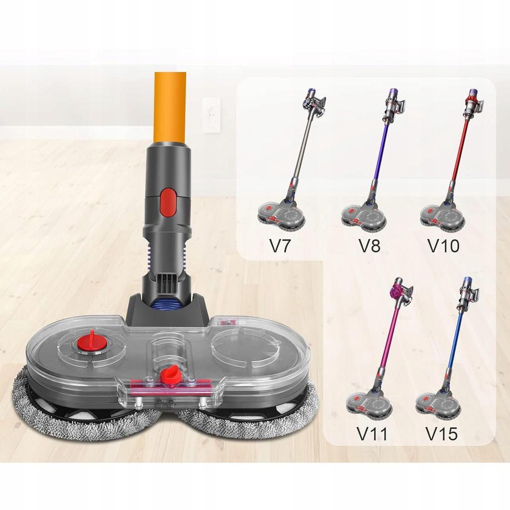 Rosfix Zestaw Mopujący z Filtrami do Odkurzaczy Dyson – Mopowanie na Mokro i Sucho | Prędkość 160 obr./min | Kompatybilność z V7–V15