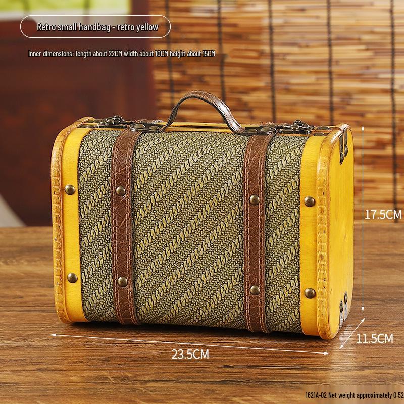 European Antique Wooden Handbag Prop Box