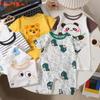 Korean-Style Newborn Summer Romper - Pure Cotton Short Sleeve, Open Crotch One-Piece