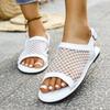 Large size flat bottom back strap sandals women's summer 2025 new breathable fish mouth mesh sandals women