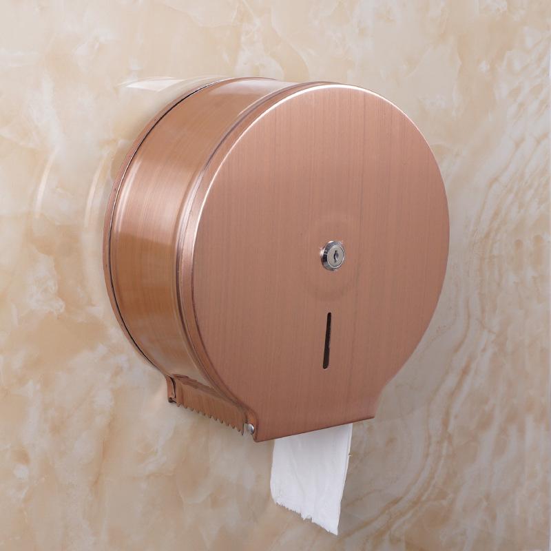 Stainless Steel Wall-Mounted Waterproof Toilet Paper Holder - Punch-Free Large Roll Design