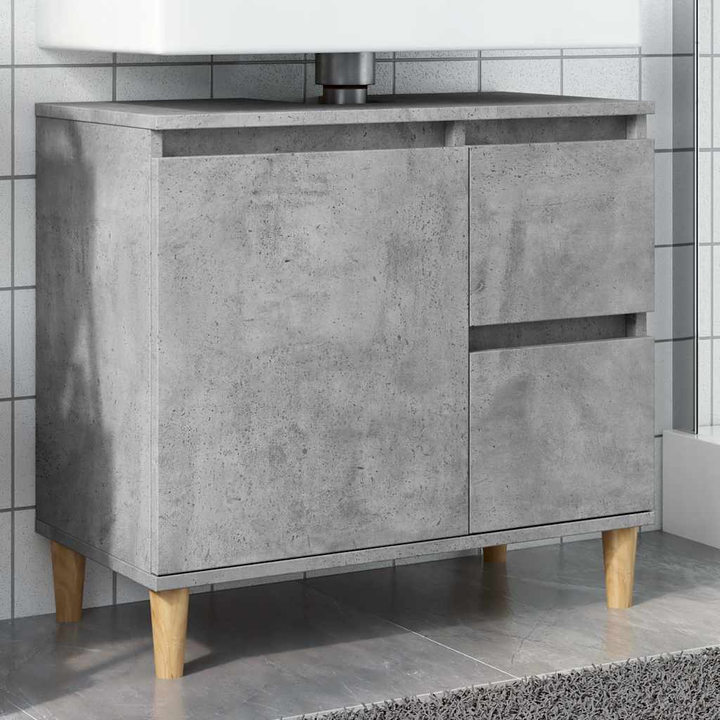 Modern bathroom vanity, storage cabinet under the sink, open storage on the side with door, 65x33x60 cm