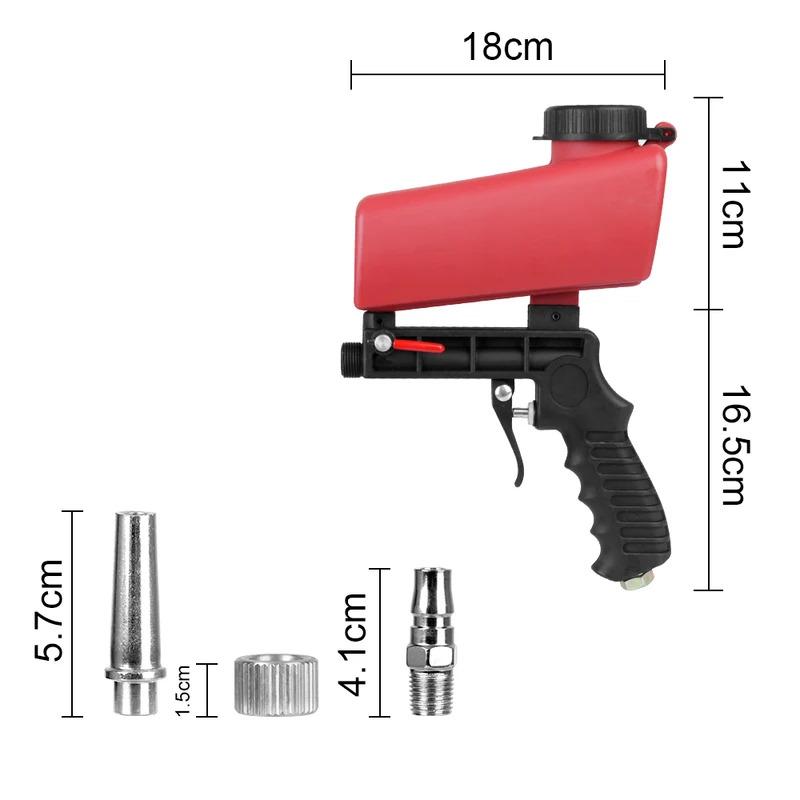 Rust Blasting Device Pneumatic Sandblasting Set Pneumatic Blasting Gun Set Adjustable Blasting Machine Gravity Sandblasting Gun