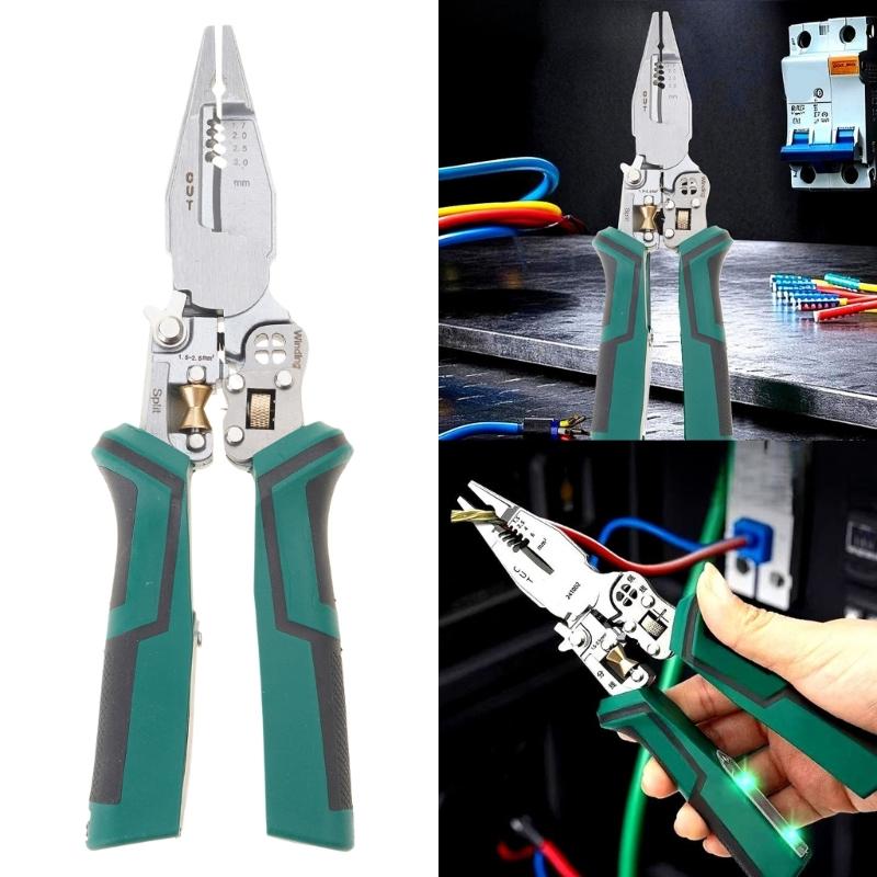 Wire Stripper Tool Multifunction Wire Strippers Electrical 8 In 1 Wire Cutter Wire Crimper Adjustable Wire Stripping