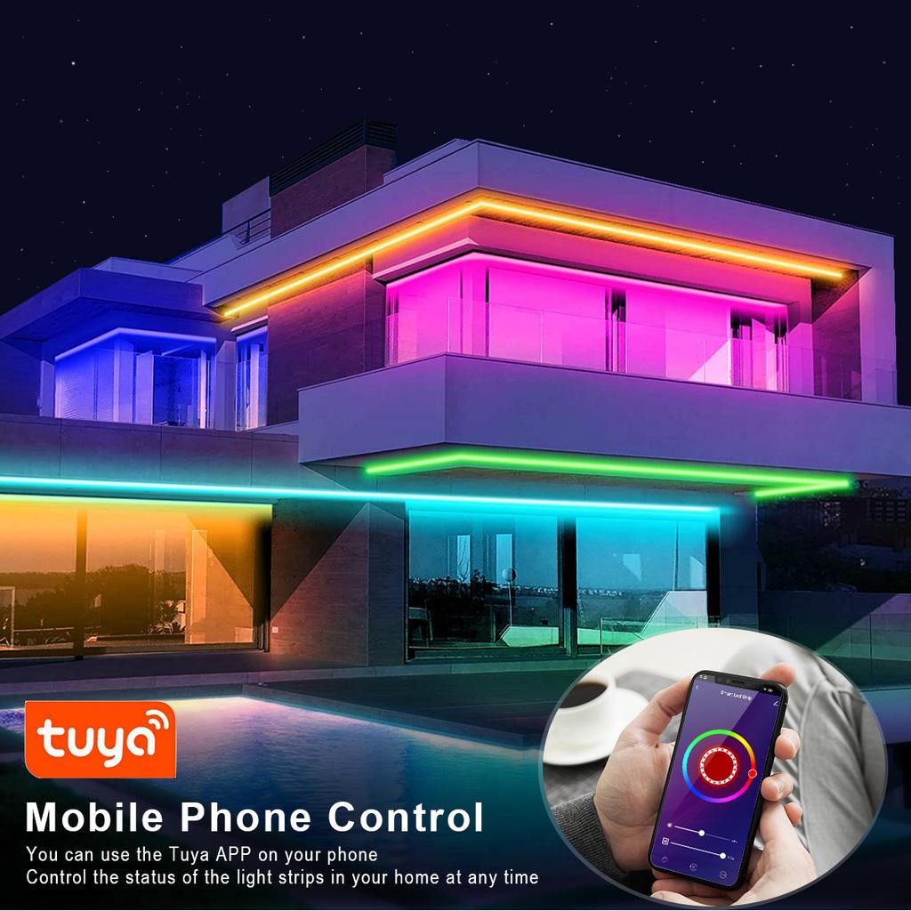 Tuya Smart Life RGB Neon Light Black LED Strip WIFI Neon Rope Lamp DIY Music Sync Bedroom TV Backlight Gaming Room
