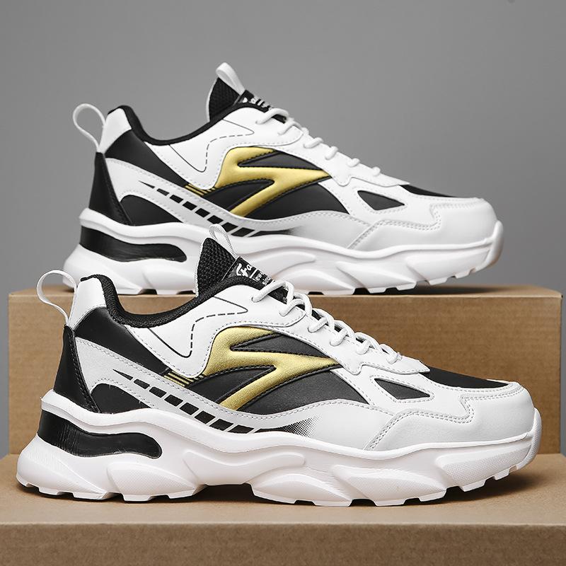 

Мужская обувь весна и осень большой размер 46-38 молодежная спортивная и повседневная беговая нескользящая ПУ поверхность универсальные маленькие белые папа тренд 38