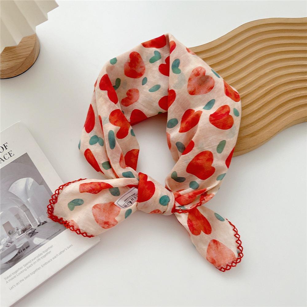 Floral Cotton Linen Print Scarves Scarf Hair Band Square Handkerchief  Scarf Accessories