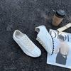 Leather retro casual sports shoes women's spring and summer new color matching lace-up flat bottom soft bottom
