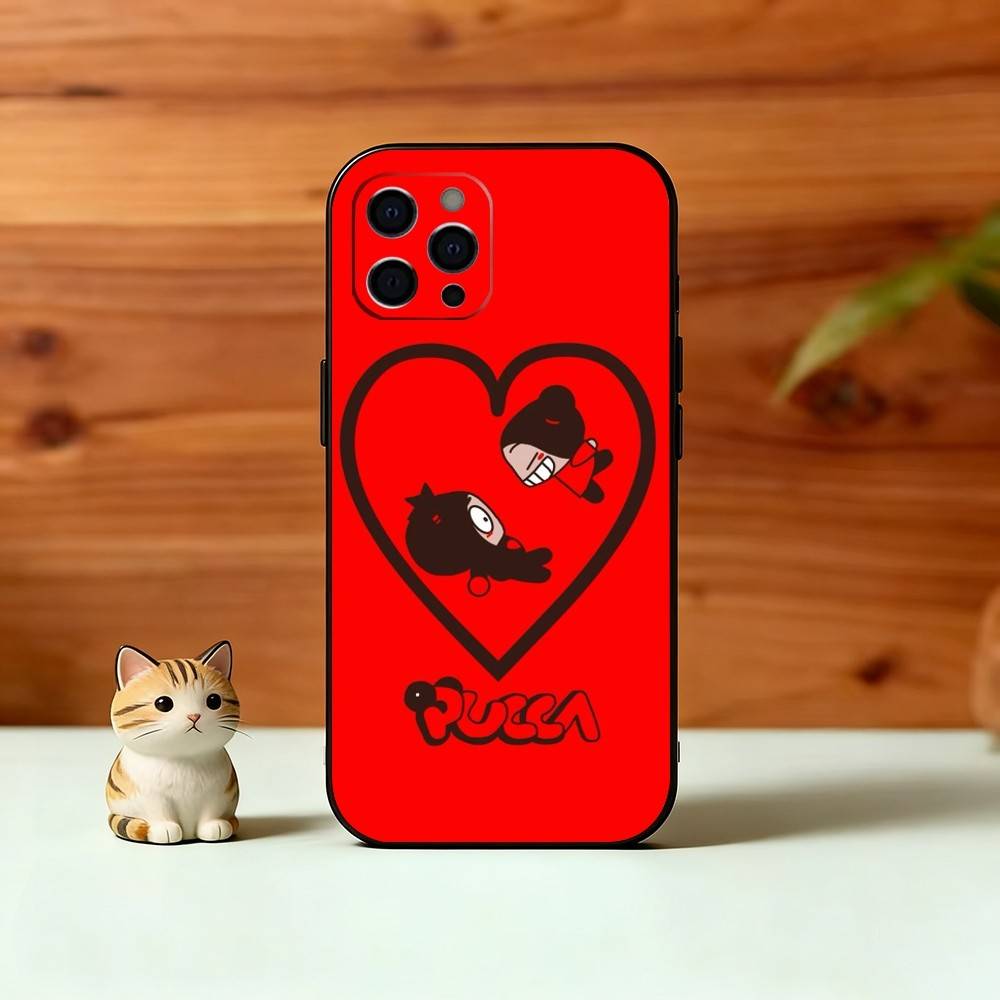 Chinese Doll P-Pucca Phone Case For iPhone 17, 16,15,14,13,12,11 Plus,Pro Max, Others Soft Black Cover
