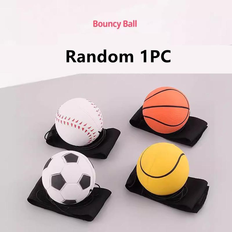 

4 Piece Sports Ball Wristband Set Basketball, Baseball Football On Elastic String - Perfect For Boys Outdoor Play Pet Dog Toys