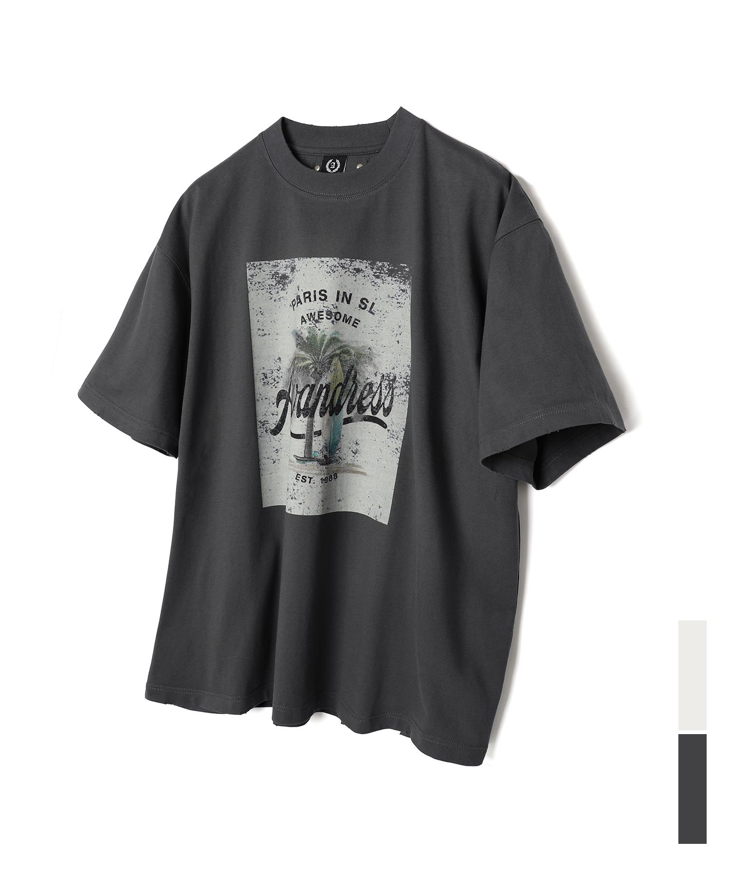 Urban Dress Palm Tree T-Shirt - 2Col Charcoal/M