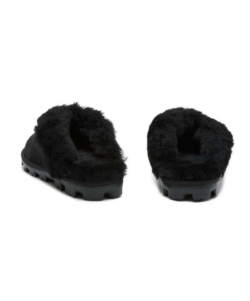 Ugg [Women] Fur Collar Suede Slippers (Coquette) - Black / 5125Blk