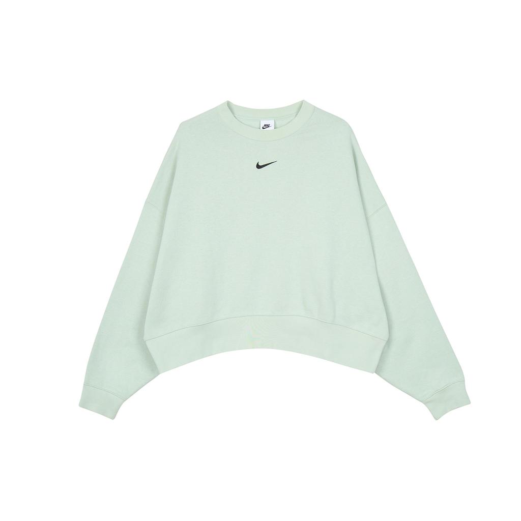 Nike Sportswear Collection Essentials Fleece-Lined Knit Pullover Sweater Women Tops Light-Green DJ7666-017