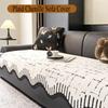 1Pc Plaid Chenille Sofa Cover Nordic Irregular Shape Sofa Slipcovers Non-Slip Pets Kids Couch Towel Pad Cover for Living Room