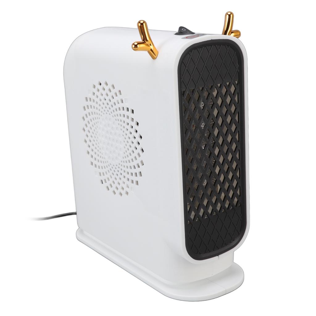 500W Air Warmer ABS Instant Heat 360 Degree Air Diversion Double Power Off Protection Space Heater