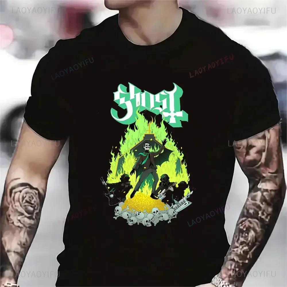 Authentic GHOST Band Papa Wrath Tops Tee Cotton T Shirt Unisex NEW Harajuku Funny Fashion Top Vintage Classic Streetwear T-Shirt
