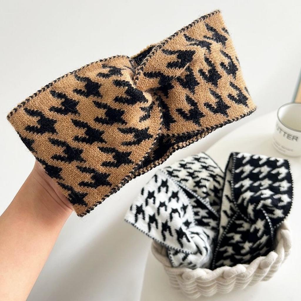 Nakrycie głowy, Pepitka, Włóczka, Opaska, Damska, Z szerokim rondem, Chusta na głowę, Krzyżowa, Jesień/zima, Opaska outdoorowa